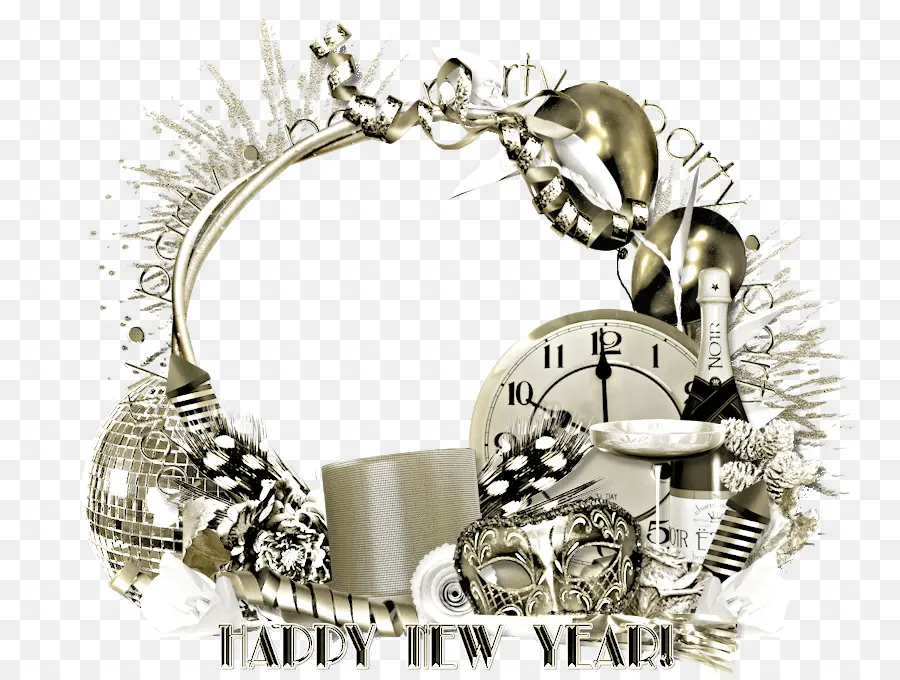 Decoraciones De Año Nuevo，Reloj PNG