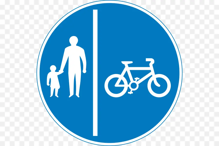 Señal De Peatones Y Bicicletas，Azul PNG