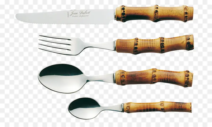 Cubiertos Mango De Bambú，Cuchillo PNG