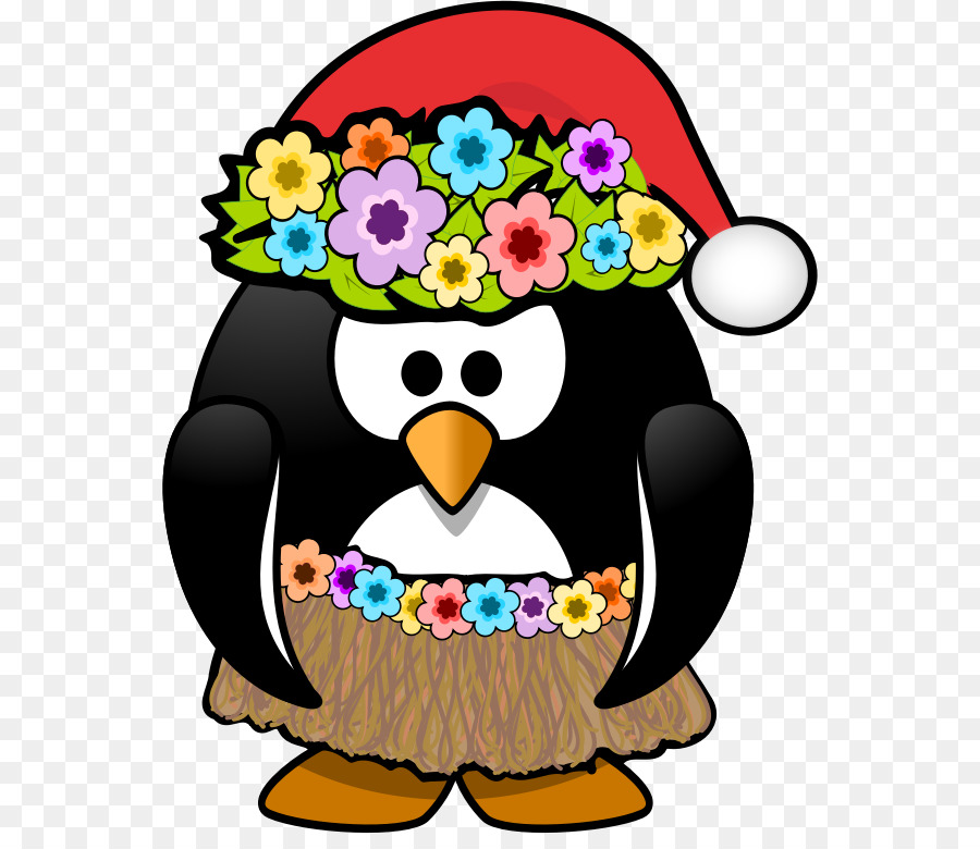 Pingüino En Falda De Hula，Hula PNG