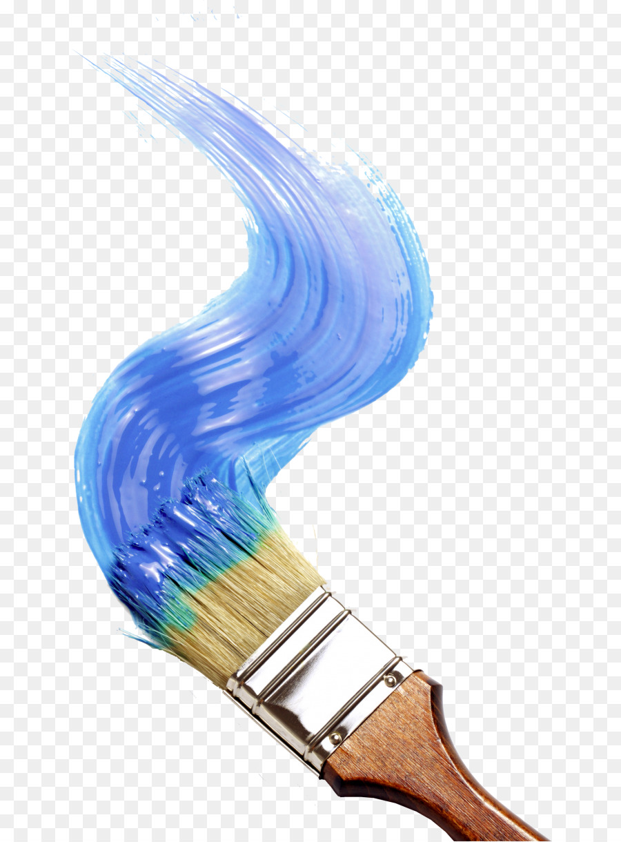 Pincel Con Pintura Azul，Arte PNG