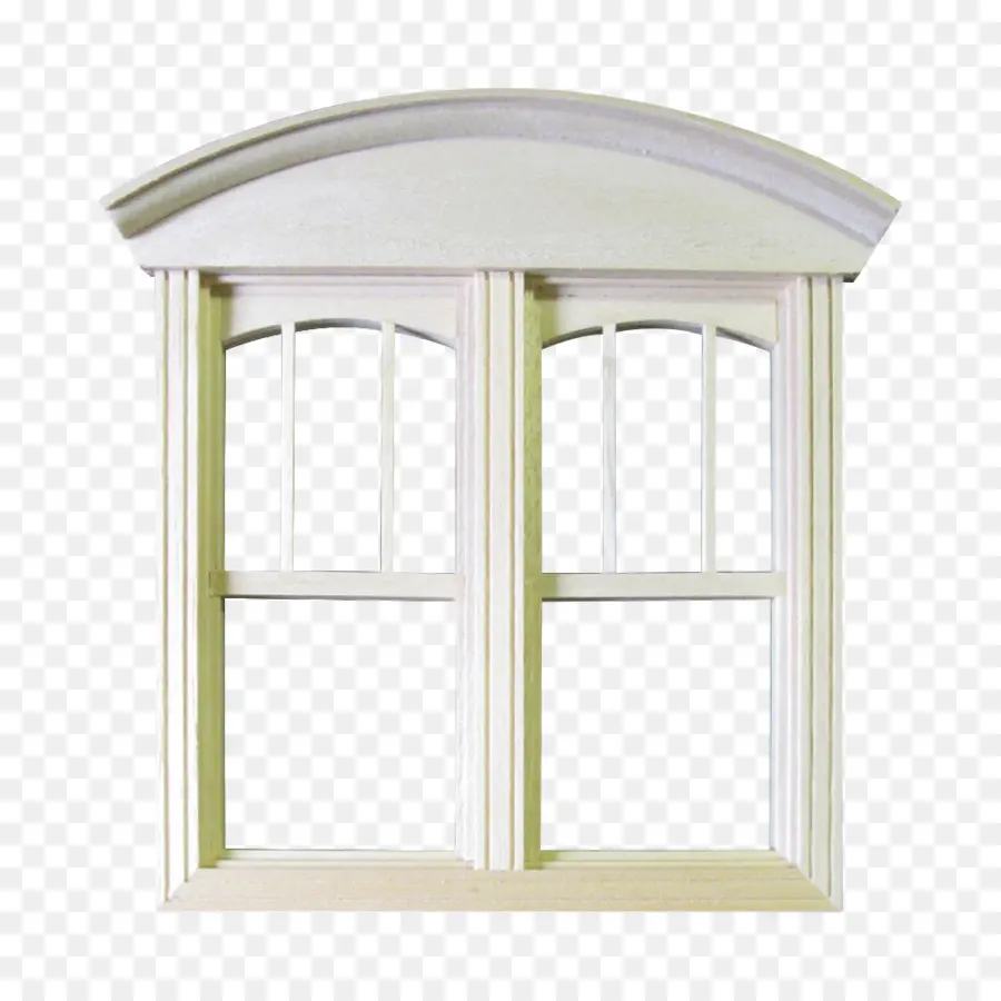 Ventana Arqueada Blanca，Doble Panel PNG