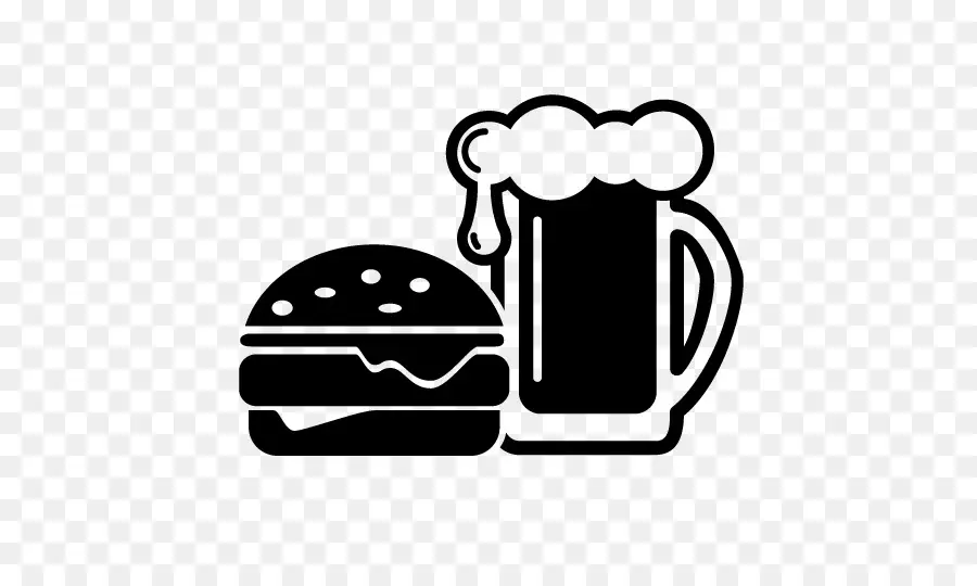 Hamburguesa Y Cerveza，Comida Rápida PNG