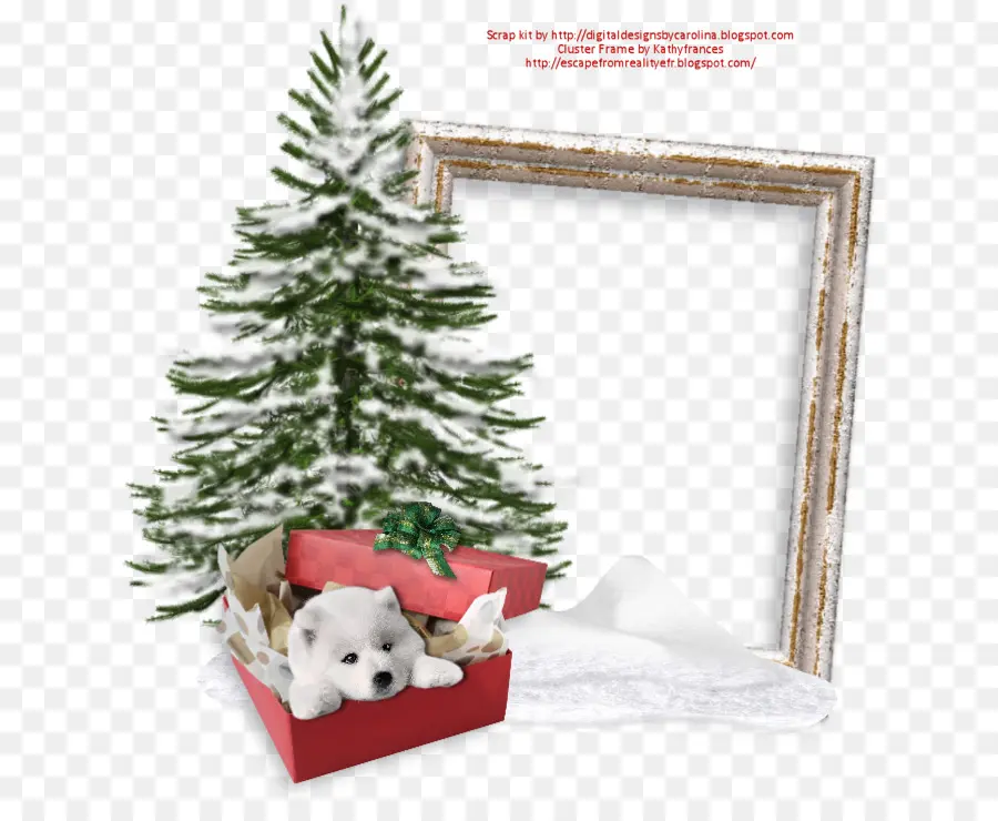 árbol De Navidad Y Cachorro，Regalo PNG