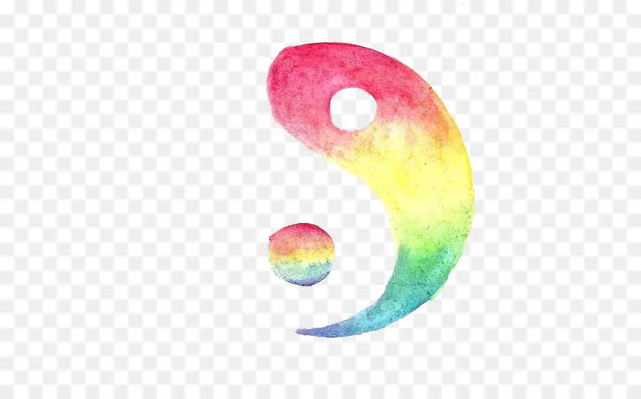 Pintura A La Acuarela，El Yin Y El Yang PNG