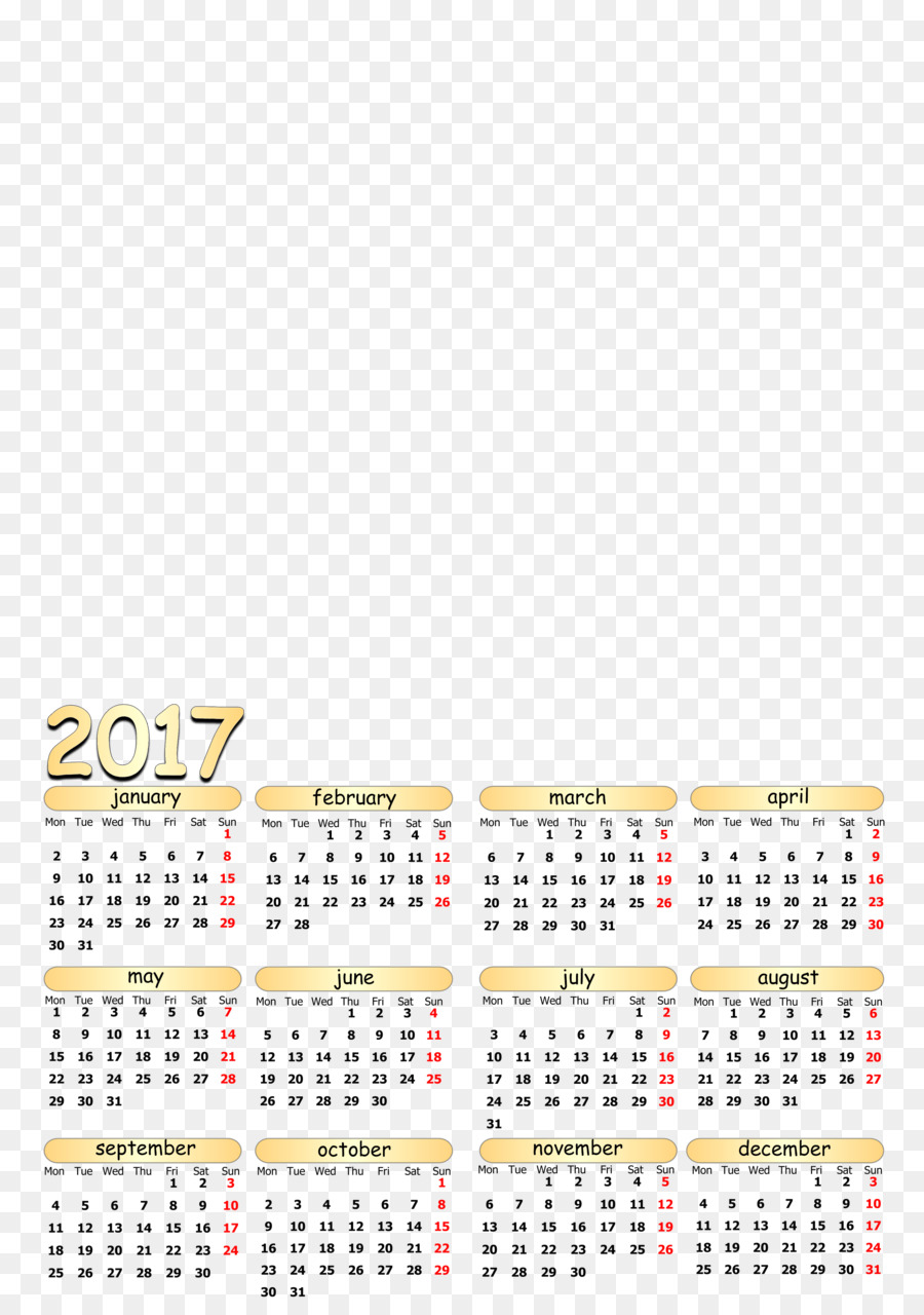 Calendario，2018 PNG