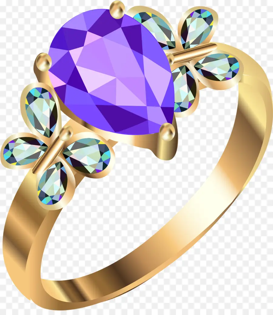 Anillo De Oro Con Gema Rosa，Oro PNG