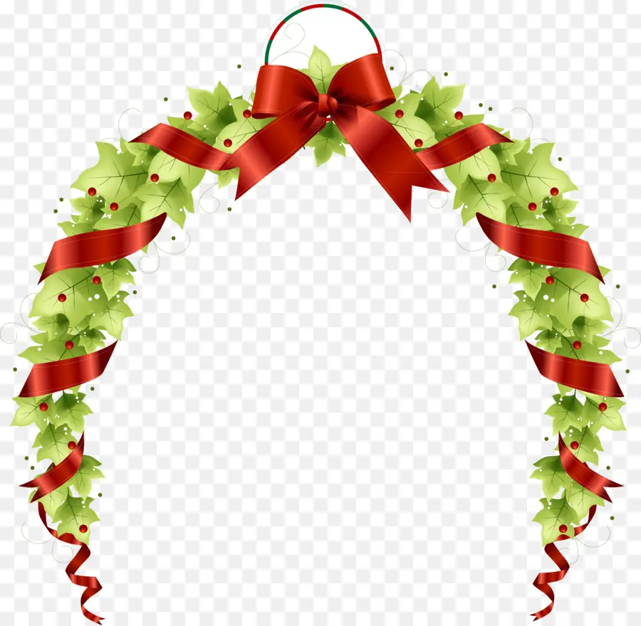 Arco De Cinta Roja，Navidad PNG