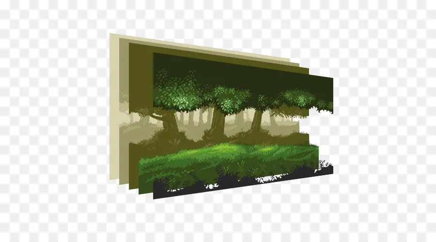 Ilustración De Bosque En Capas，Naturaleza PNG