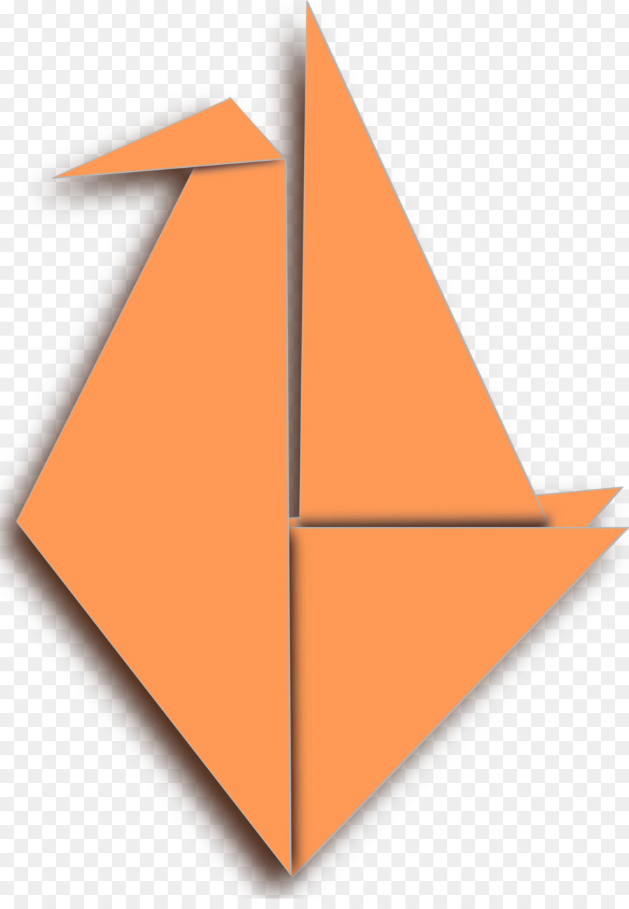 Pájaro De Origami Naranja，Papel PNG