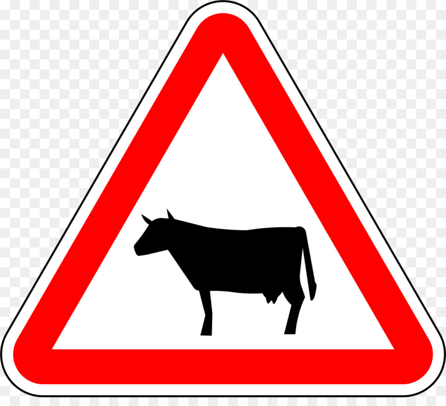 Señal De Advertencia De Vaca，Tráfico PNG