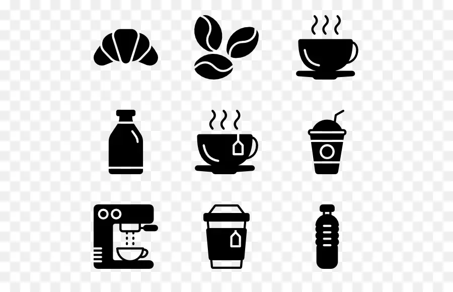 Iconos De Cafe，Bebidas PNG