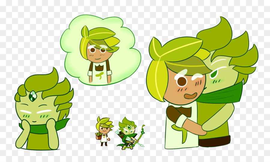 Personajes De Dibujos Animados Verdes，Lindo PNG