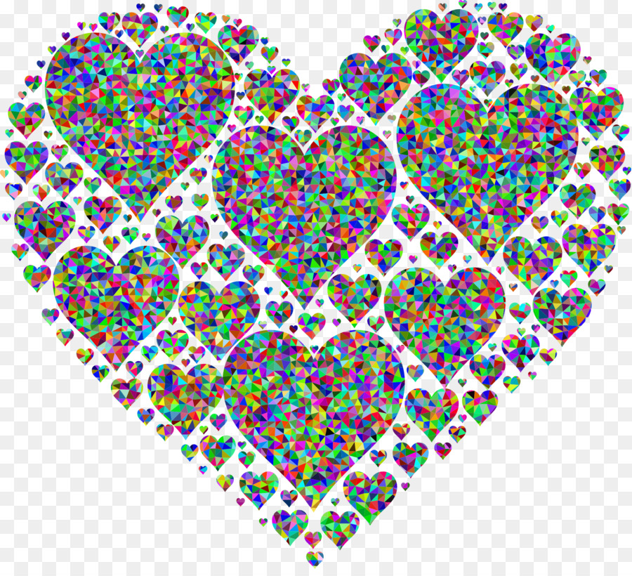 Corazón Colorido，Mosaico PNG