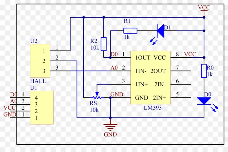 Esquemático，Sensor De Efecto De Pasillo PNG