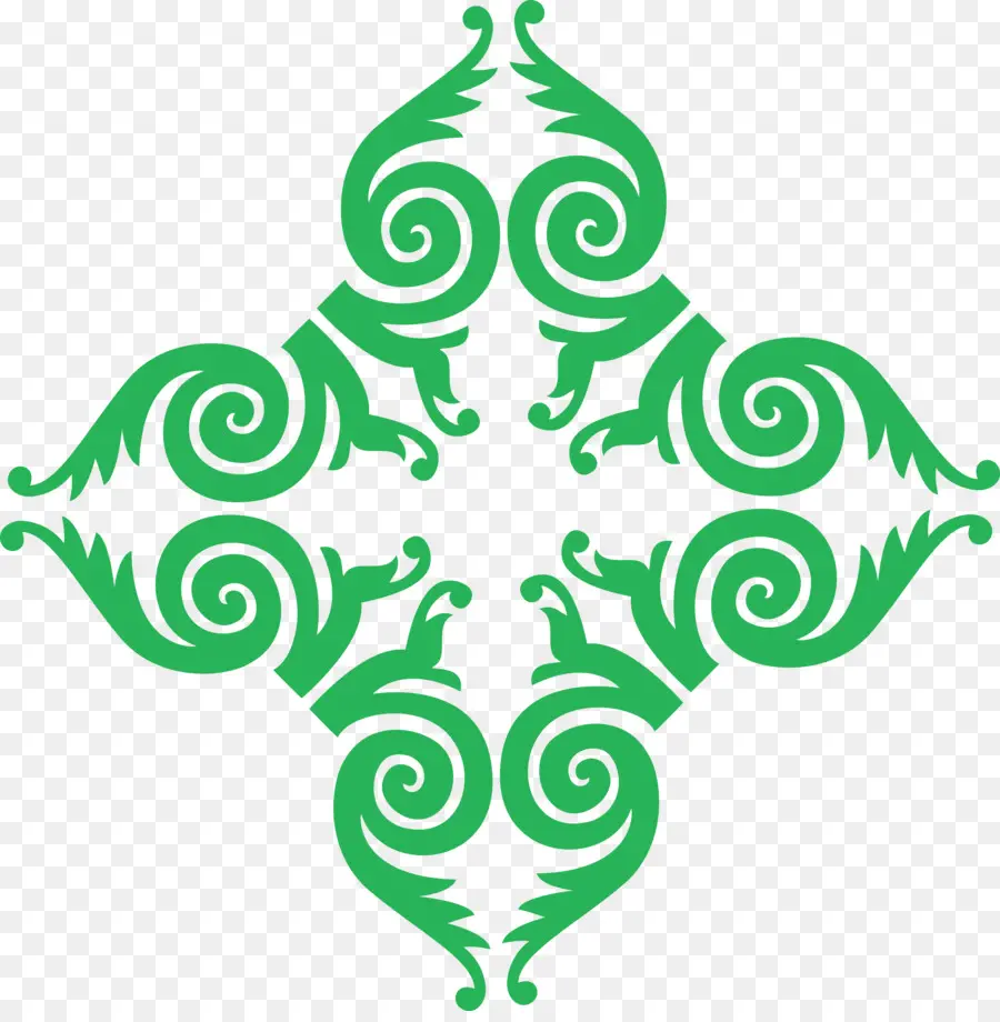 Diseño Ornamental Verde，Remolino PNG