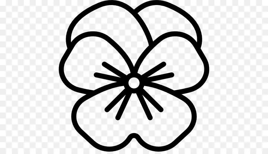 Contorno De Flores，En Blanco Y Negro PNG