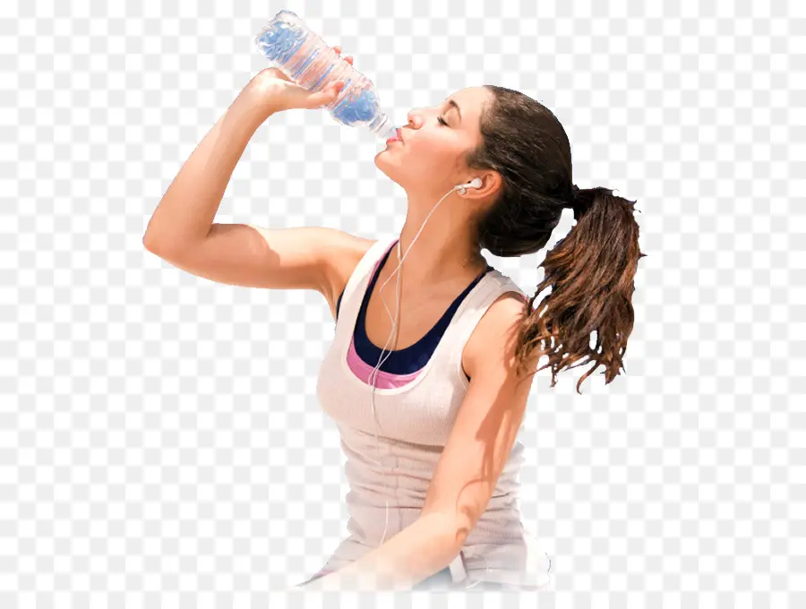 Mujer Bebiendo Agua，Hidratación PNG