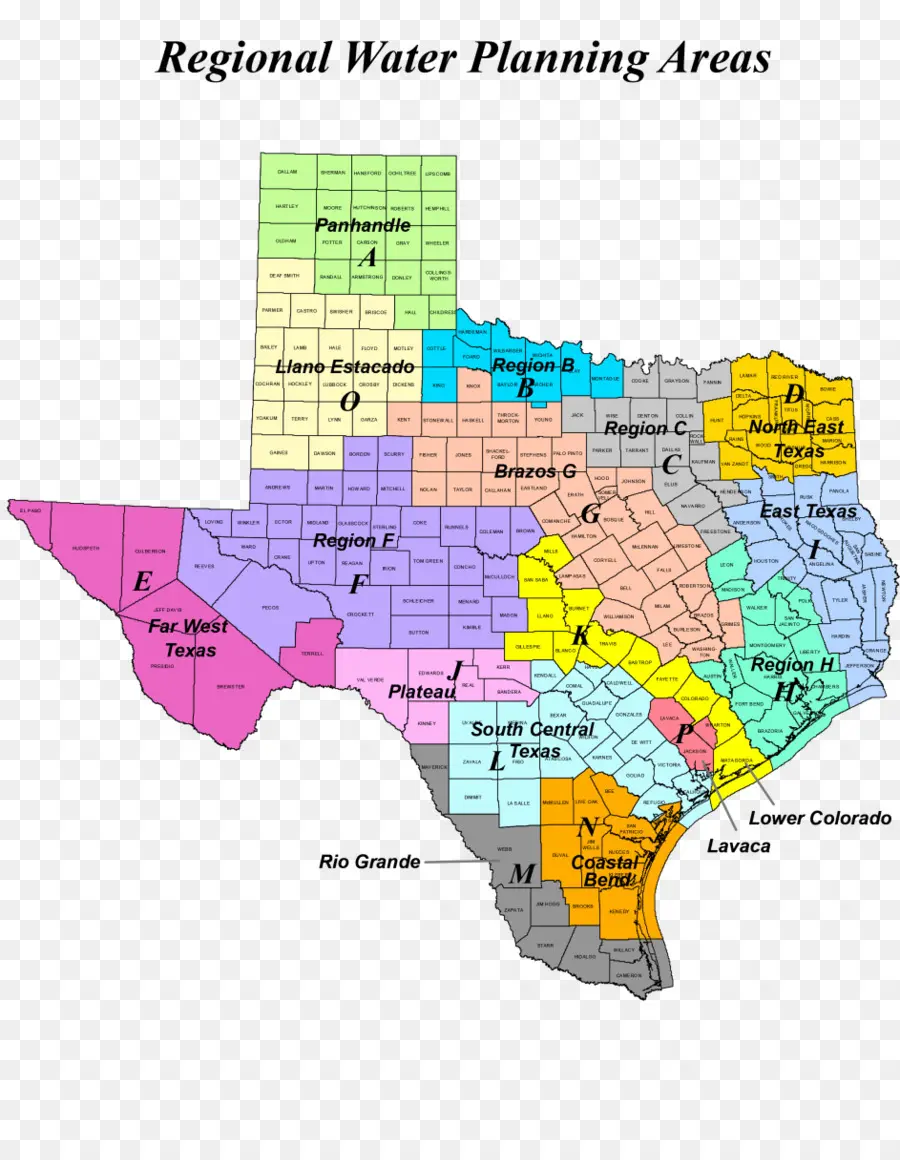 Mapa De Texas，Regiones PNG