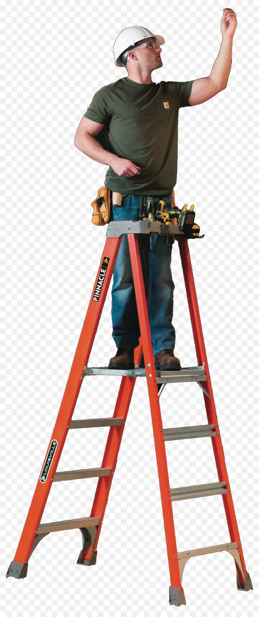 Trabajador En Escalera，Construcción PNG