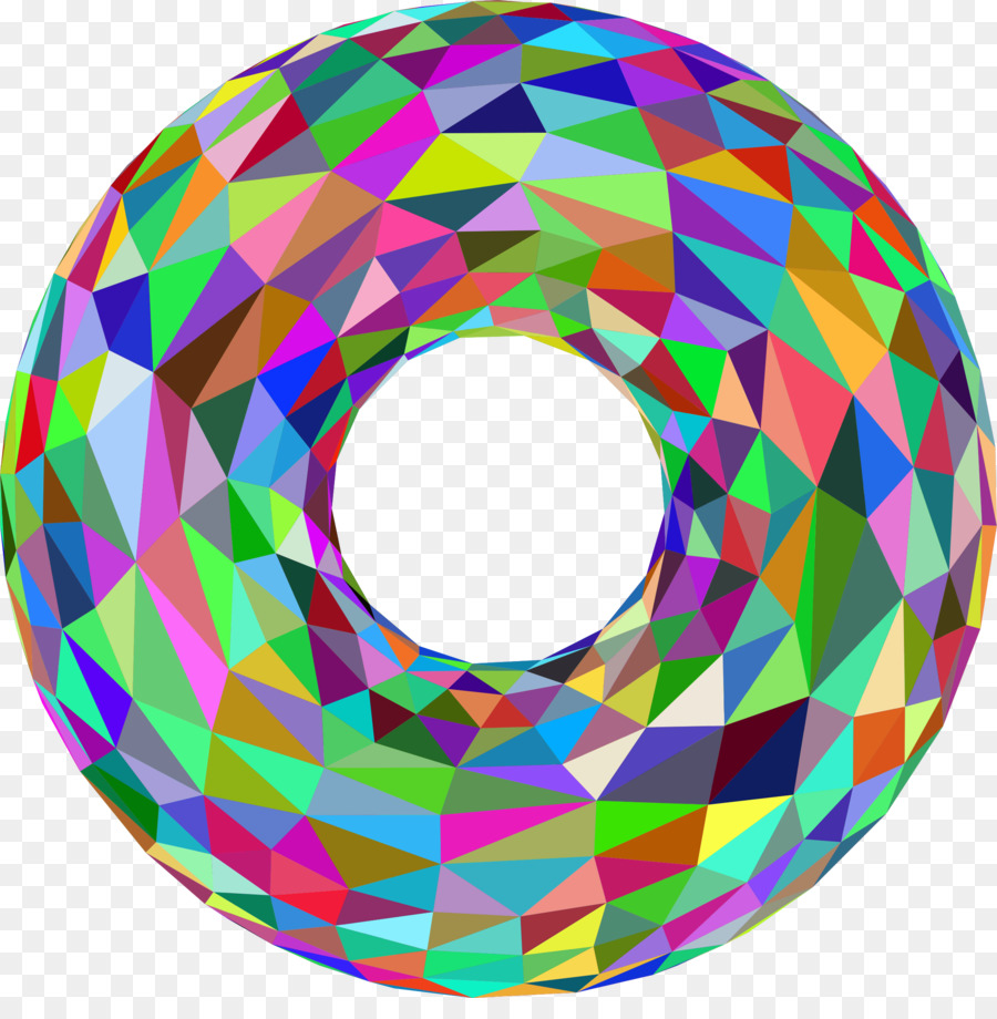 Donut Colorido，Geométrico PNG