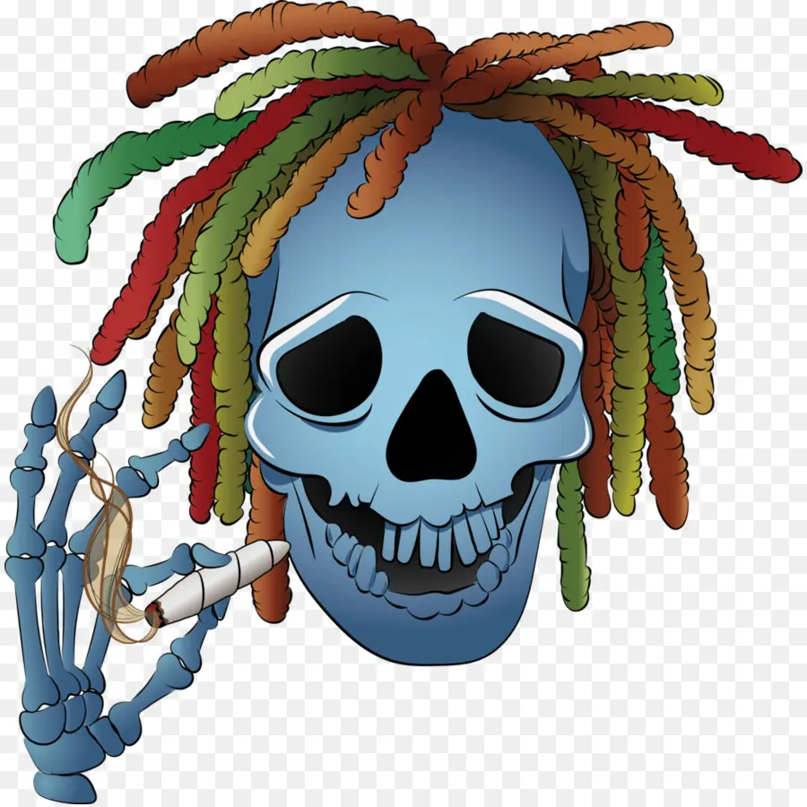 Calavera Con Rastas，Esqueleto PNG