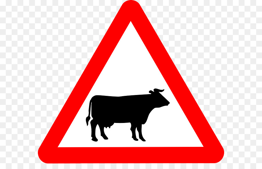 Señal De Advertencia De Vaca，Tráfico PNG