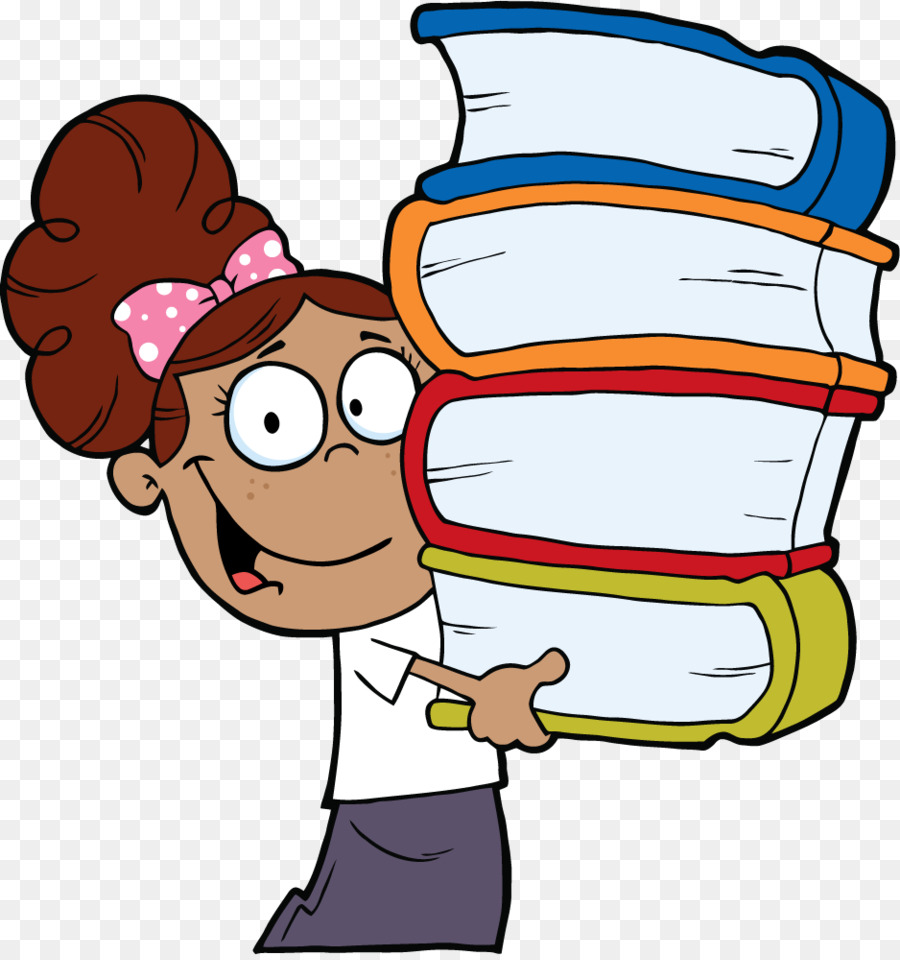 Chica Con Libros，Pila PNG