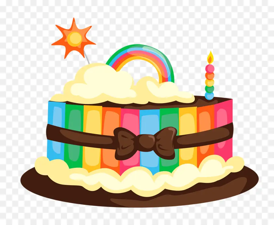 Pastel Arcoiris，Cumpleaños PNG