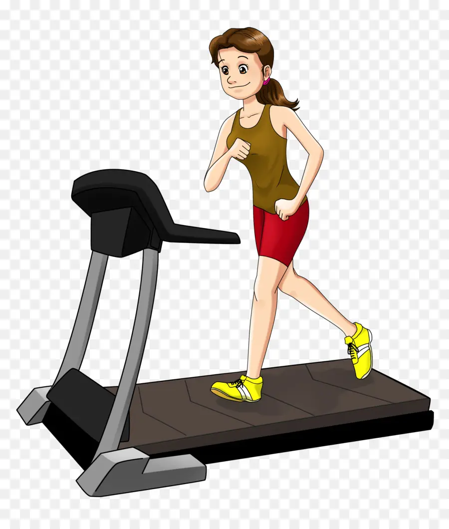 Mujer En Cinta De Correr，Correr PNG