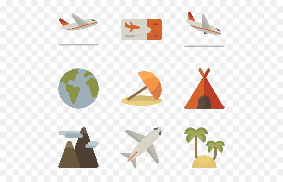 Iconos De Viaje，Avión PNG