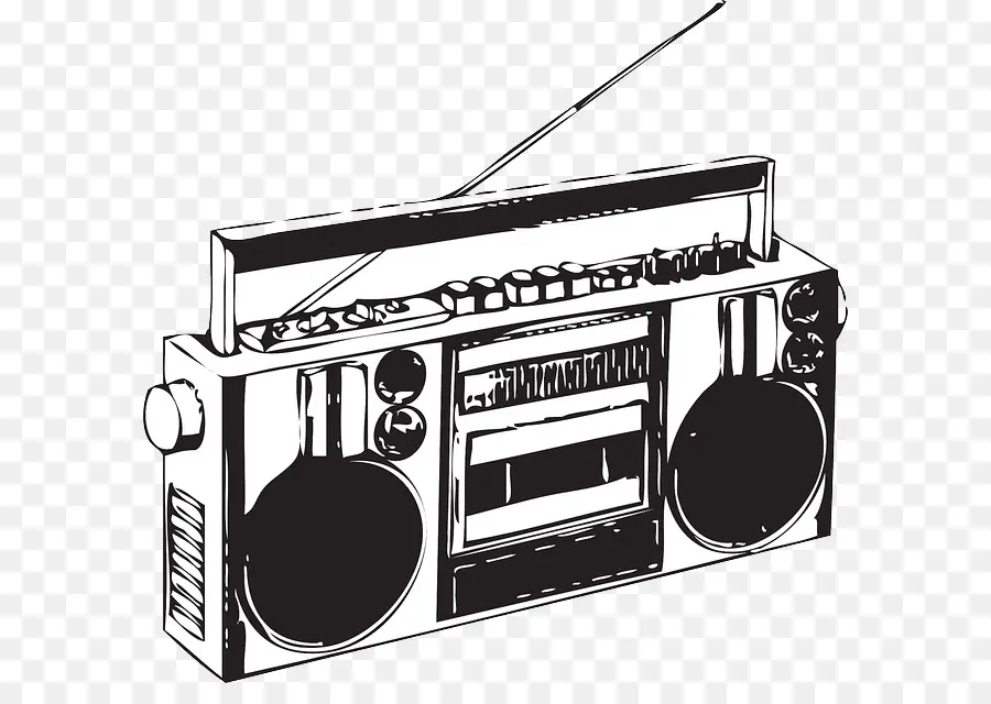 Boombox En Blanco Y Negro，Radio PNG