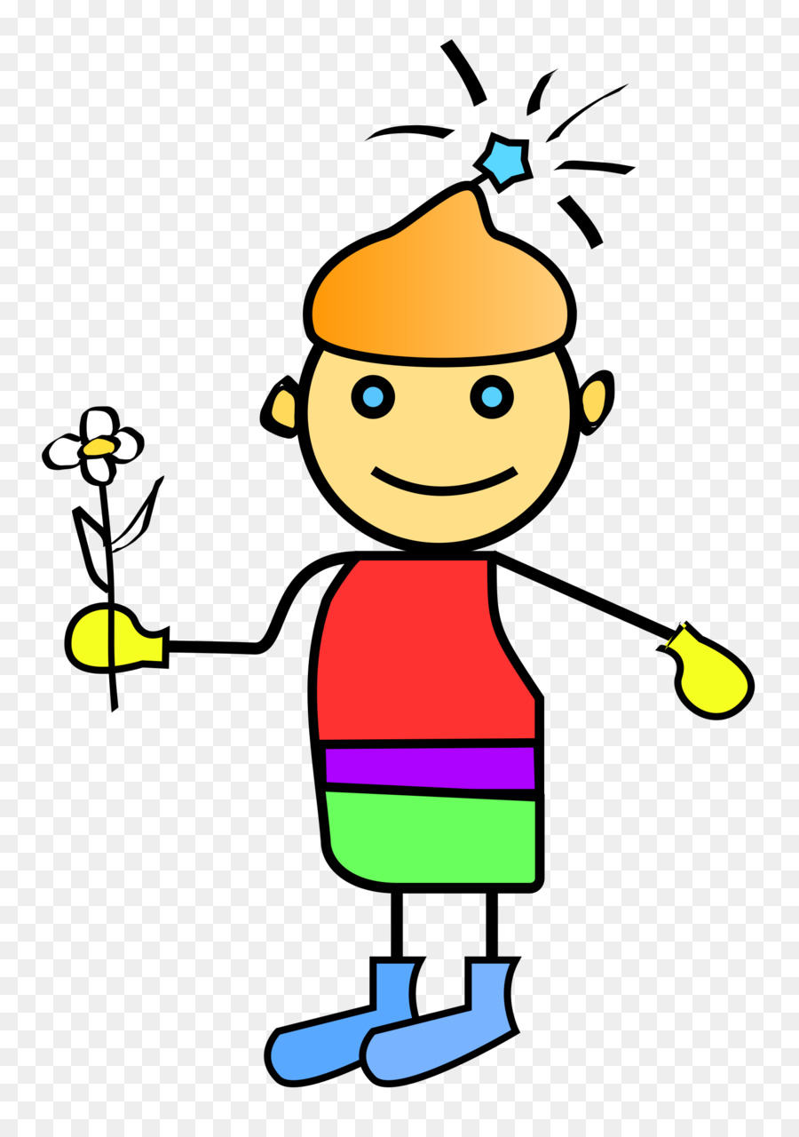 Personaje De Dibujos Animados Con Flor，Flor PNG