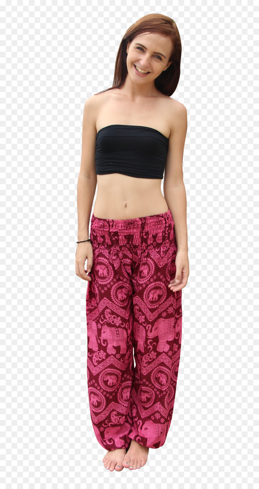 Mujer En Pantalones Rosas，Ropa PNG