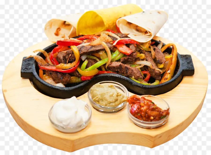 Fajitas Con Tortillas Y Salsas，Fajitas PNG