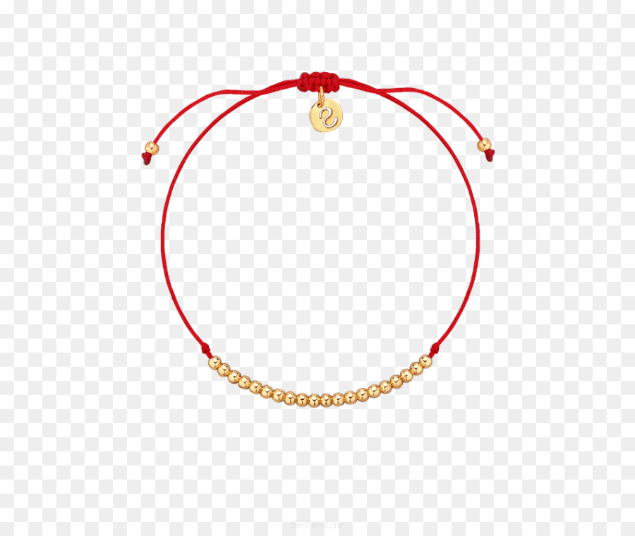 Pulsera De Hilo Rojo，Cuentas De Oro PNG