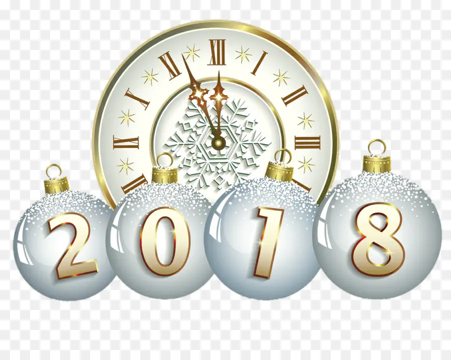 Año Nuevo 2018，Reloj PNG