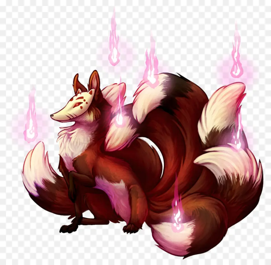 Ninetailed Fox，Zorro Rojo PNG