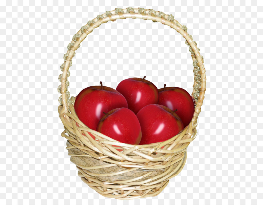 Cesta De Manzanas，Fruta PNG