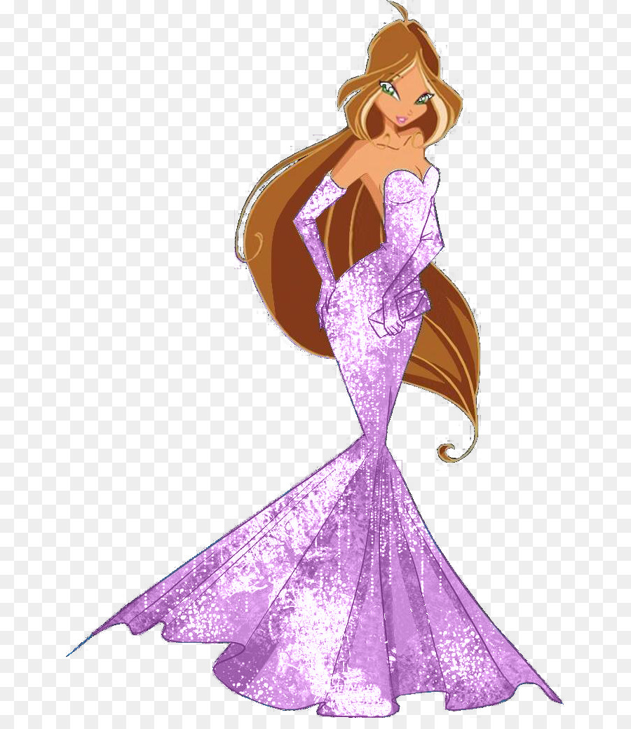 Personaje Animado Con Vestido Morado，Animado PNG