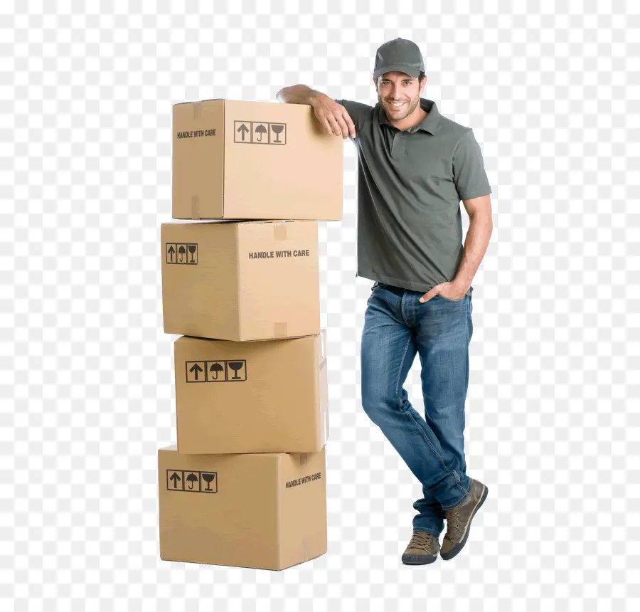 Repartidor Con Cajas，Paquetes PNG