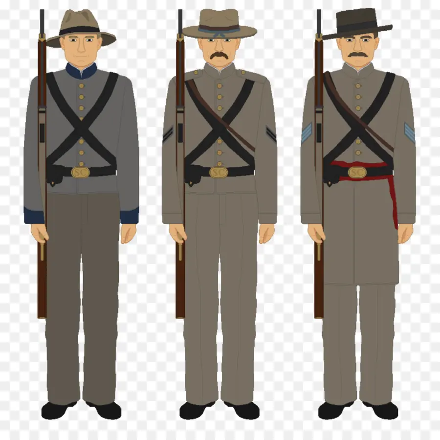 Soldados Confederados，Uniforme PNG