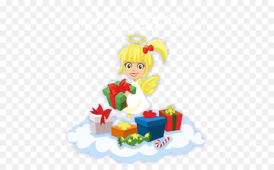 ángel Con Regalos，Navidad PNG