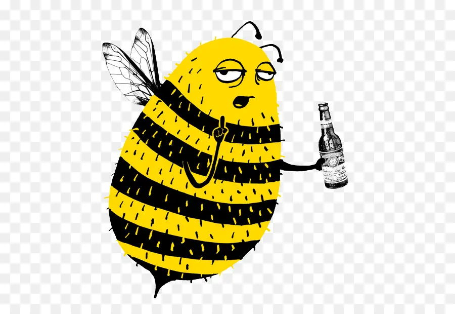 Abeja De Dibujos Animados Con Cerveza，Abeja PNG