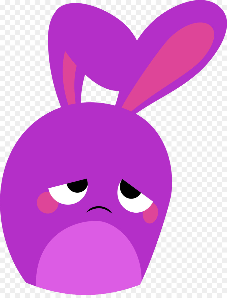 Conejito Morado，Triste PNG