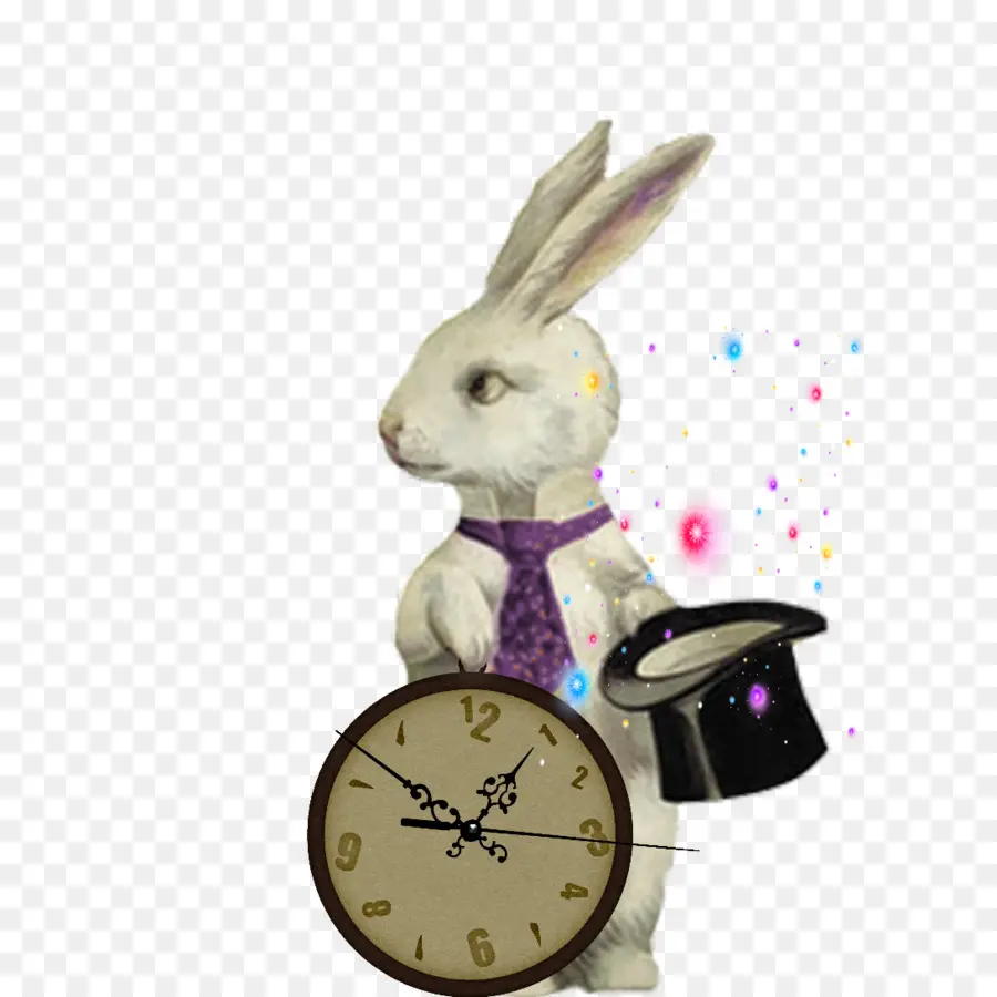 Conejo Blanco，Reloj PNG