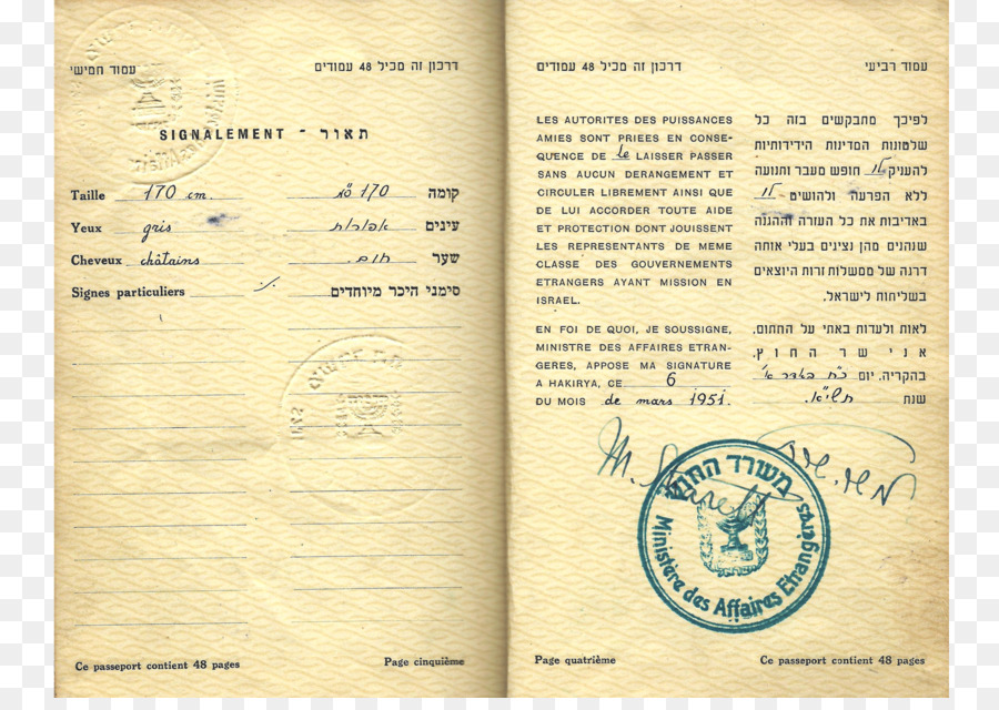 Israel，Documento PNG