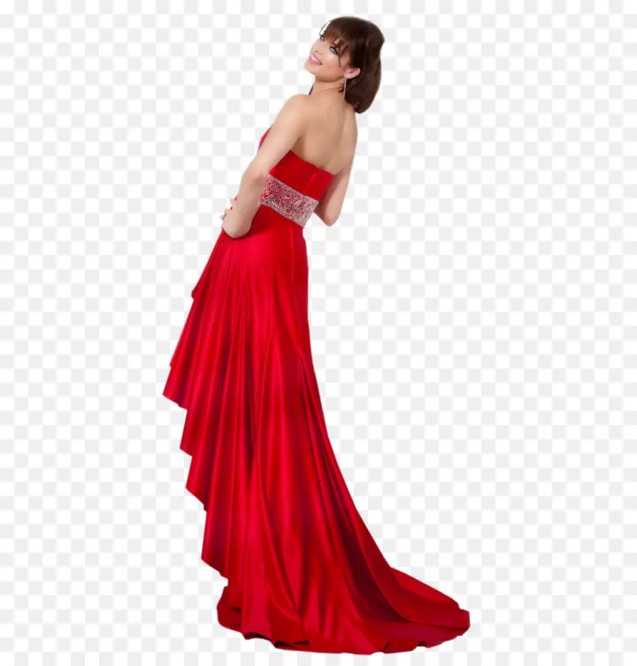 Vestido Rojo，Mujer PNG