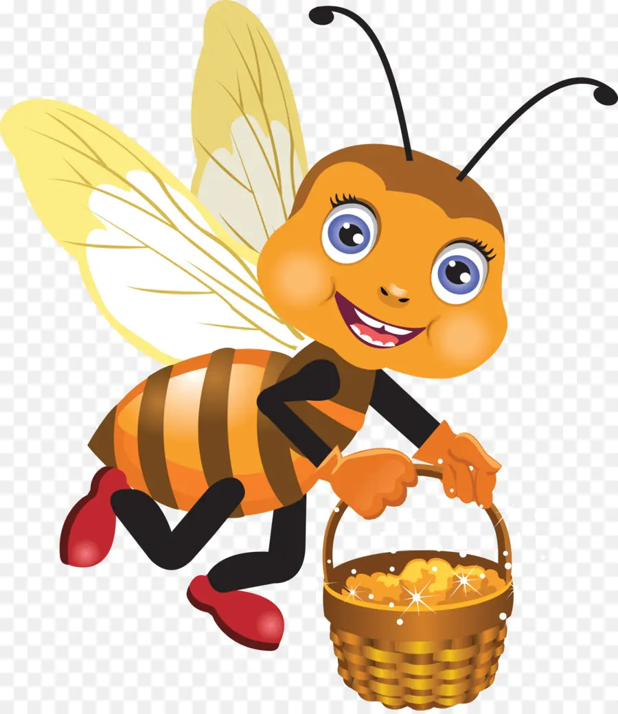 Abeja De Dibujos Animados，Miel PNG