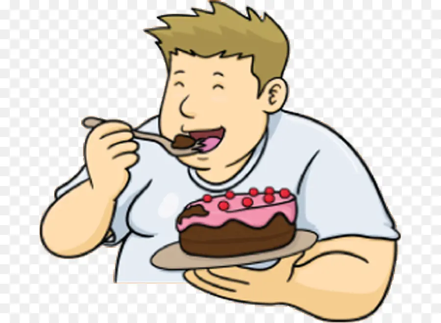 Hombre Comiendo Pastel，Postre PNG